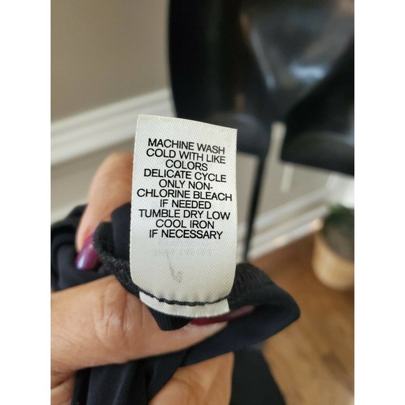 C Women's Solid Black Polyester V-Neck Cold Shoulder Sleeve Casual Romper Size S - Picture 9 of 11